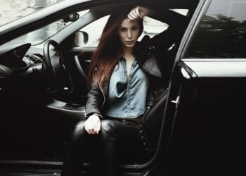 A girl in the car
