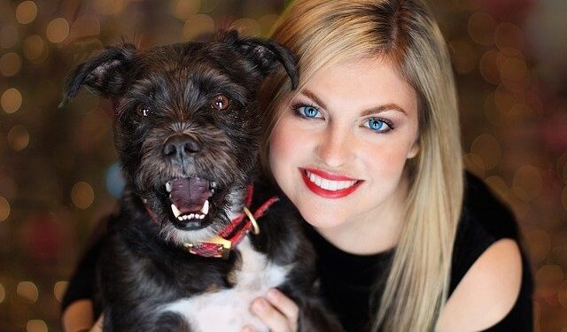 Beautiful girl with a dog