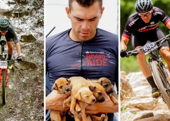 Thyago Costa Silva with puppies