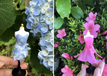 Tiny Dresses Crafted with Blooms