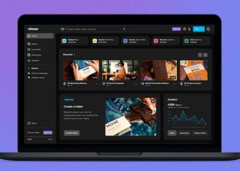 A laptop or desktop screen showing the Vimeo dashboard