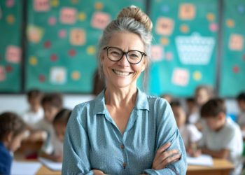 Happy teacher receiving a thank-you card on Teacher Appreciation Day 2025