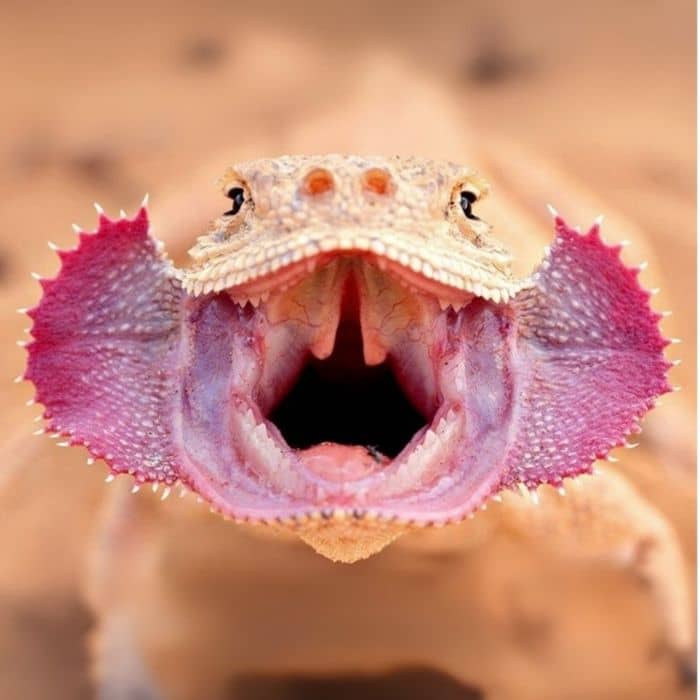 Toad-headed Agama facing at camera